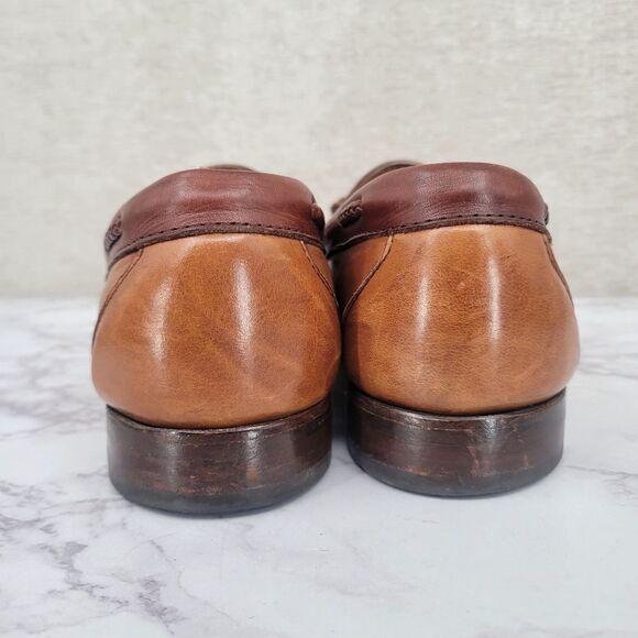 Allen Edmonds Woodstock Light Brown Loafers Boat Shoes Kiltie Fringe Fisherman main image 4